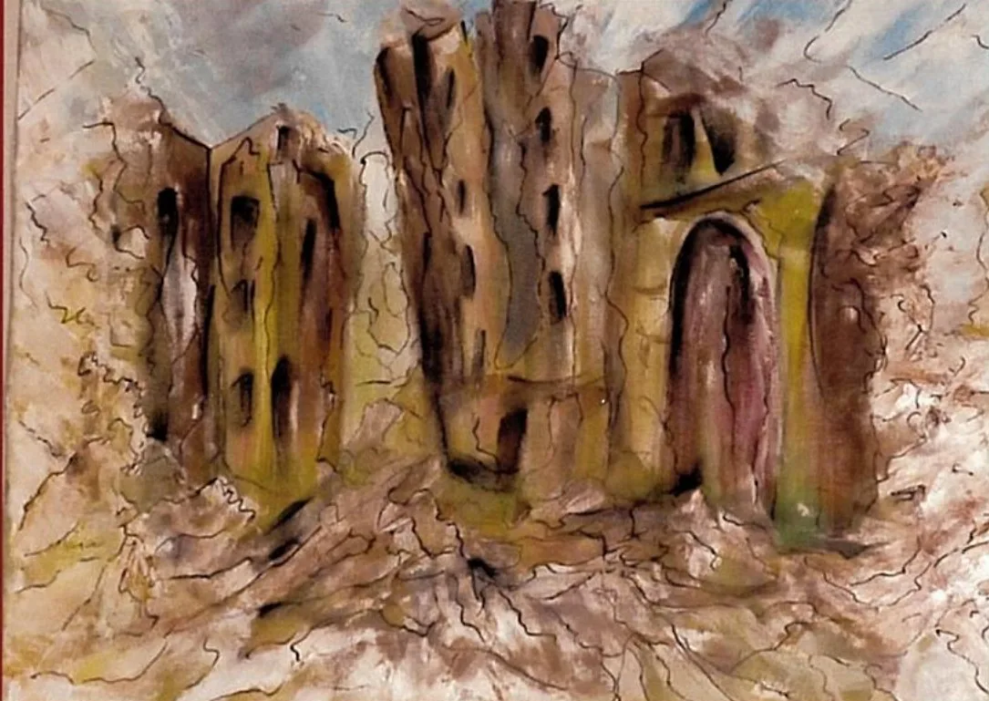 Ksar, memoria del Sud — dipinto di Mustapha Laalilis