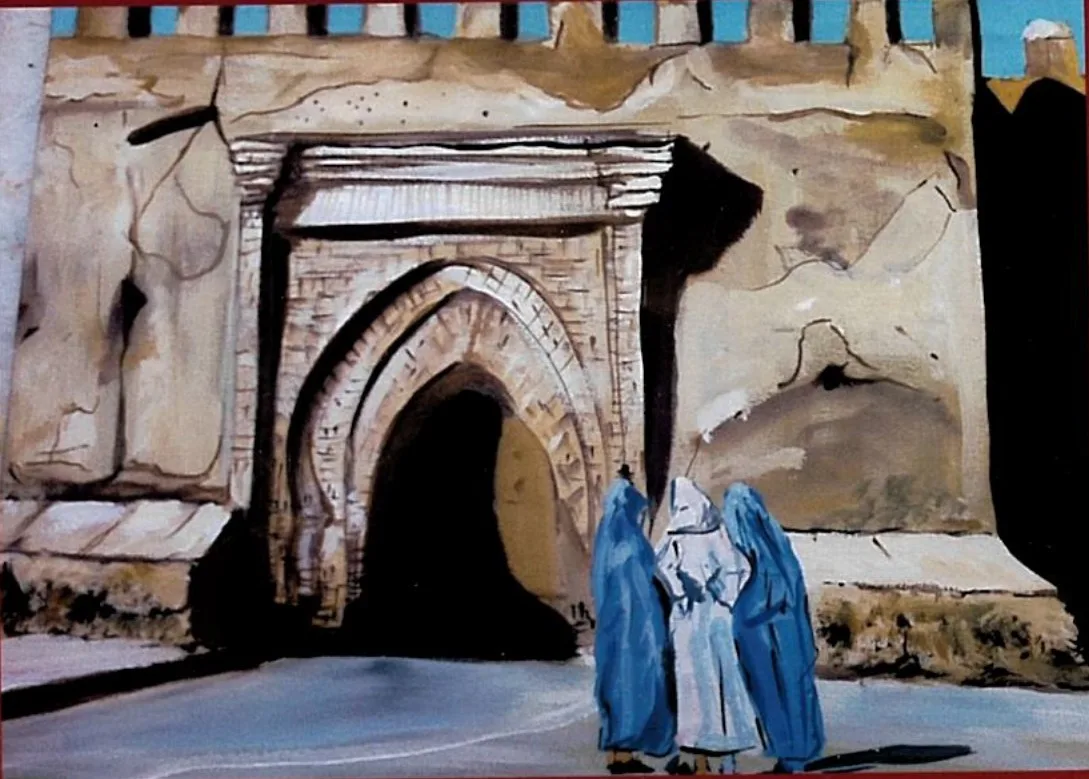 La porta della medina — dipinto di Mustapha Laalilis